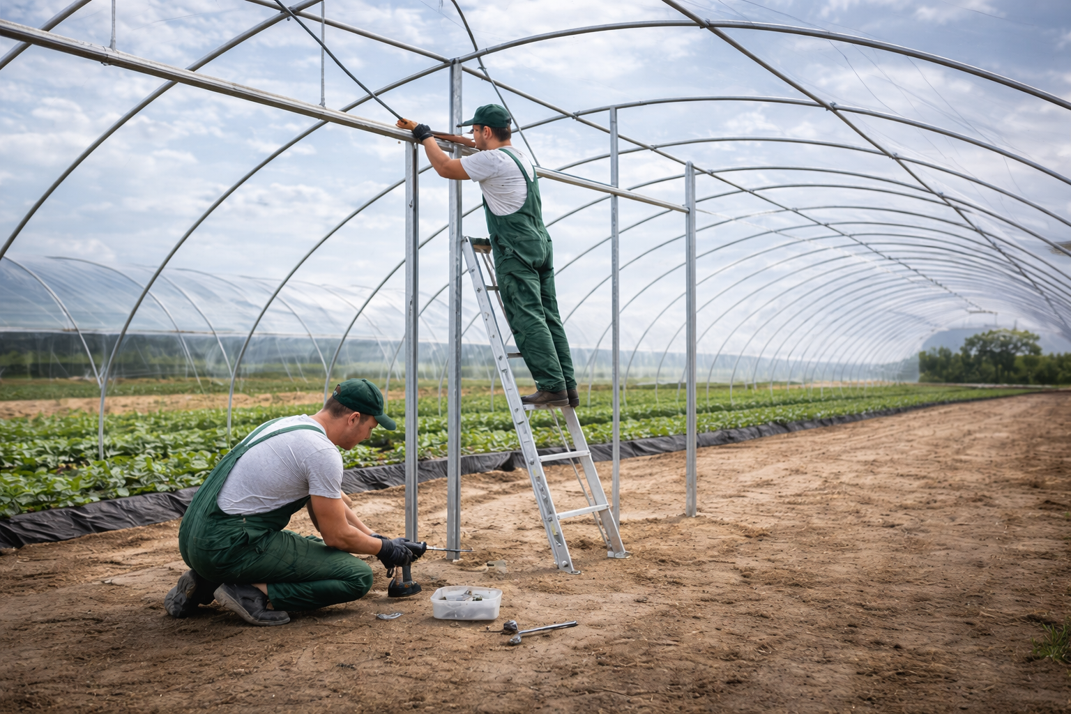 Modern tünel sera kurulumu örneği
